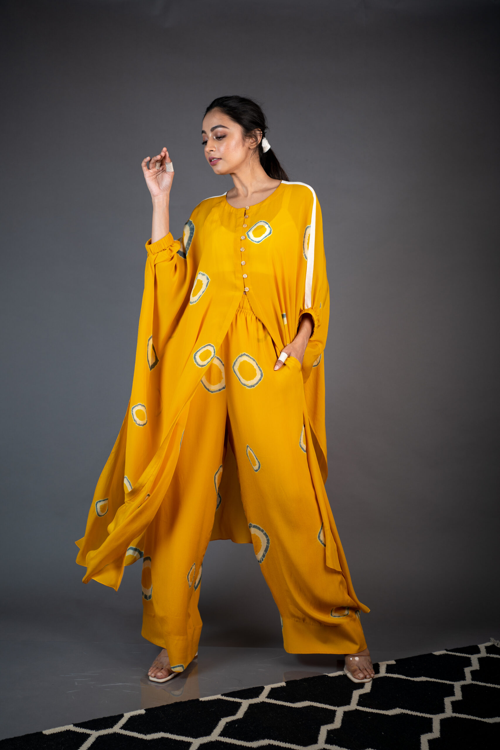 Buy Orange Zari Topstitched Placket Kurta With Straight Pants Co-ord Set  Online - W for Woman